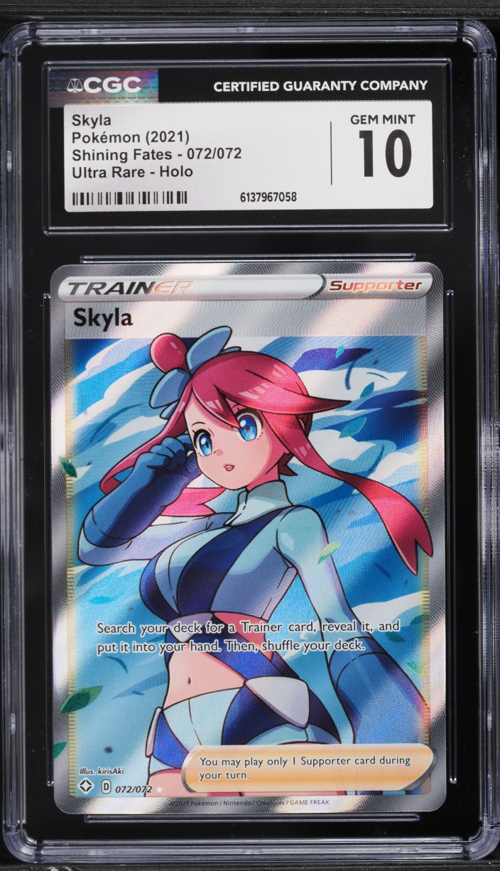 2021 Pokemon Sword & Shield Shining Fates Full Art Skyla #72 CGC 10 GEM MINT