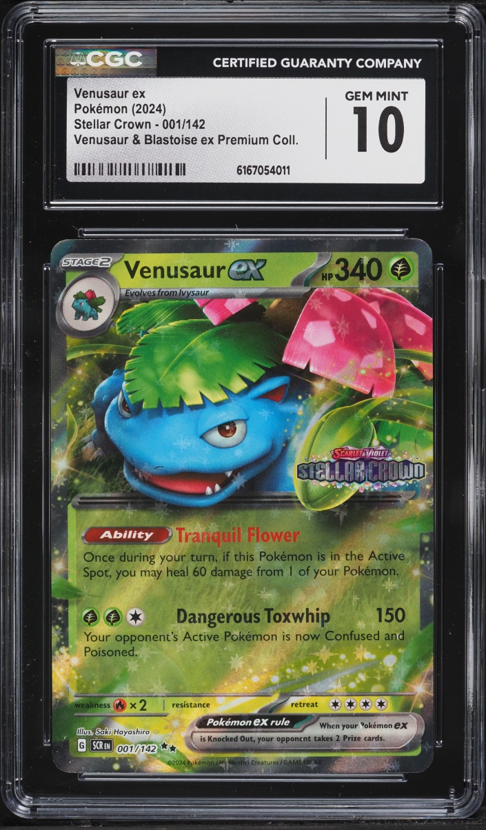 2024 Pokemon SV Stellar Crown Blastoise Premium Collection Holo Venusaur ex #1 CGC 10 GEM MINT