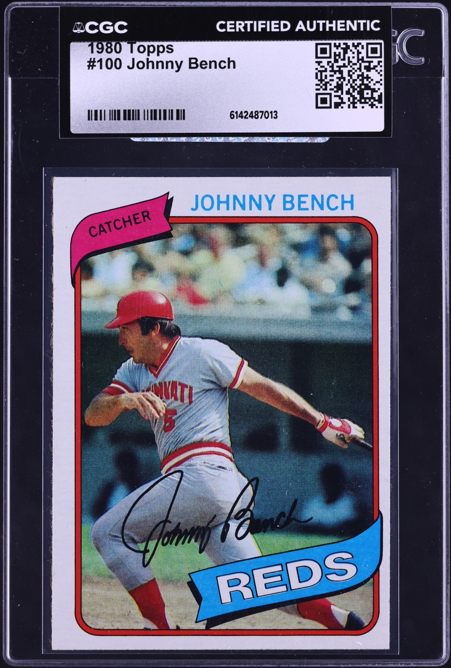 1980 Topps Johnny Bench #100 CGC AUTH
