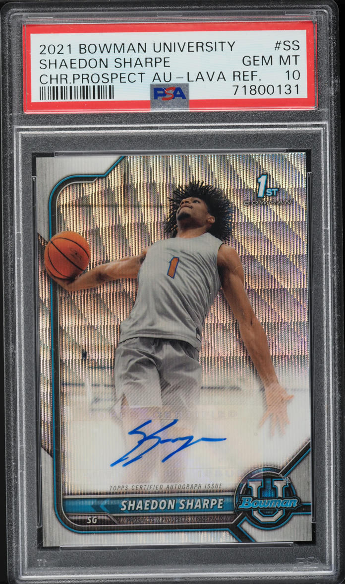 2021 Bowman Chrome U Lava Refractor Shaedon Sharpe ROOKIE