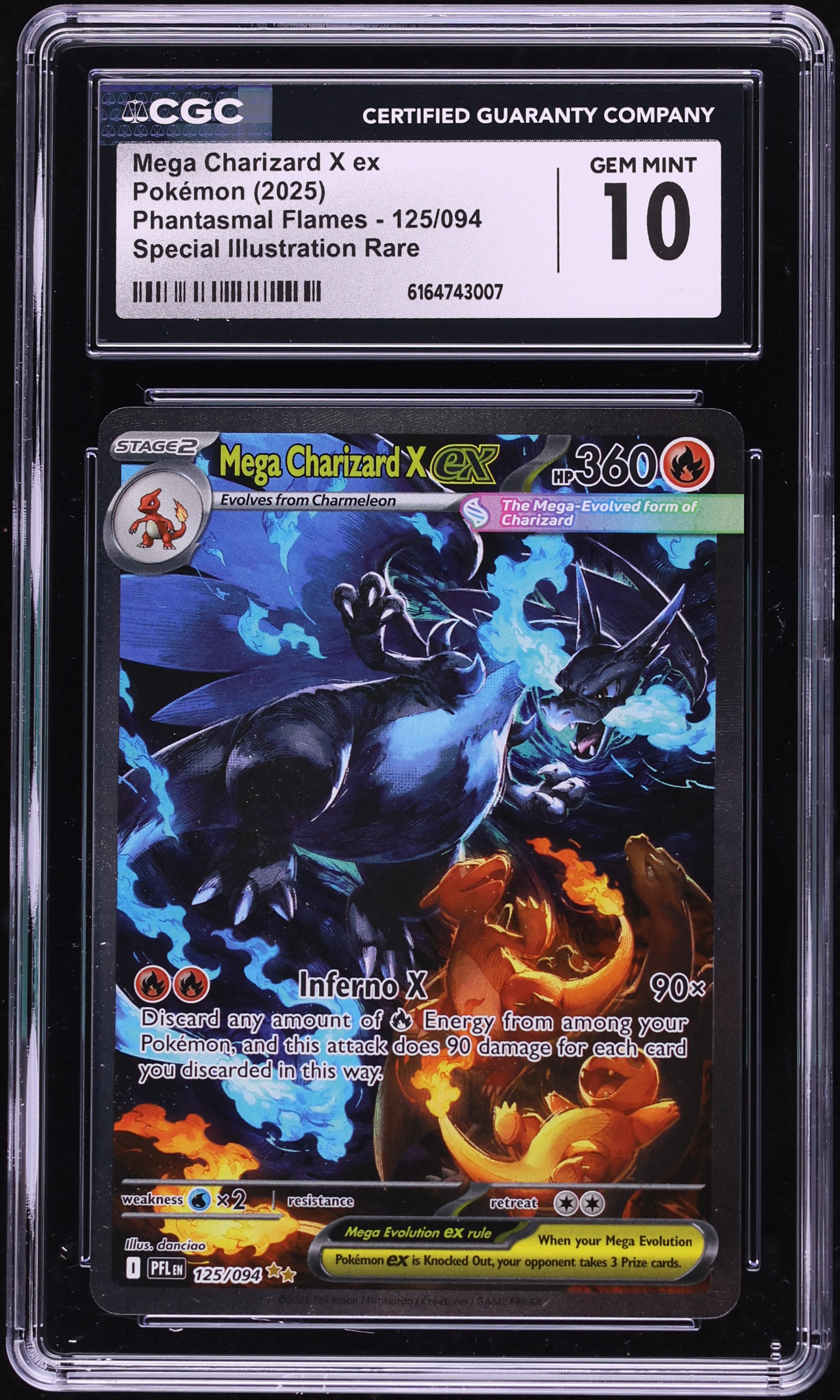 2025 Pokemon Mega Evolution Phantasmal Flames SIR Mega Charizard X ex #125 CGC 10 GEM MINT
