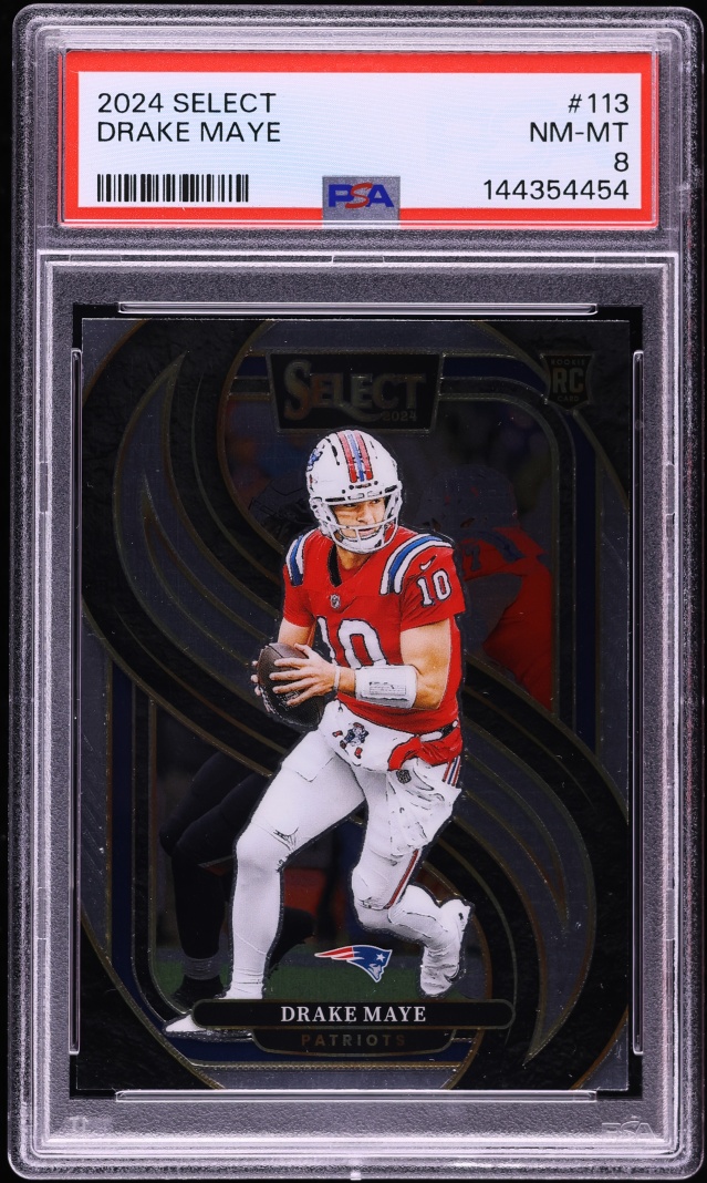 2024 Select Premier Level Drake Maye ROOKIE #113 PSA 8 NM-MT
