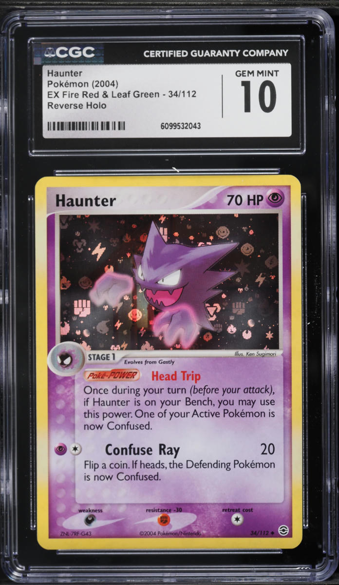 2004 Pokemon EX Fire Red & Leaf Green Reverse Holo Haunter #34 CGC 10 GEM MINT