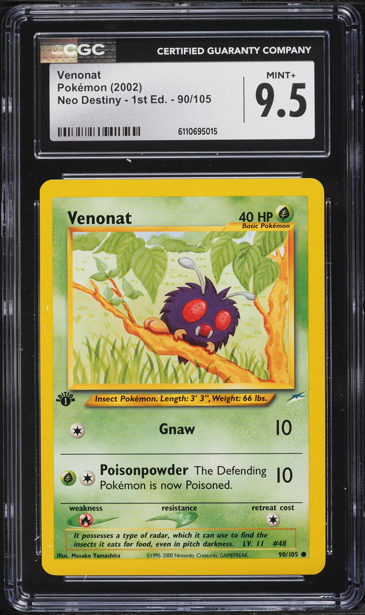2002 Pokemon Neo Destiny 1st Edition Venonat #90 CGC 9.5 MINT+