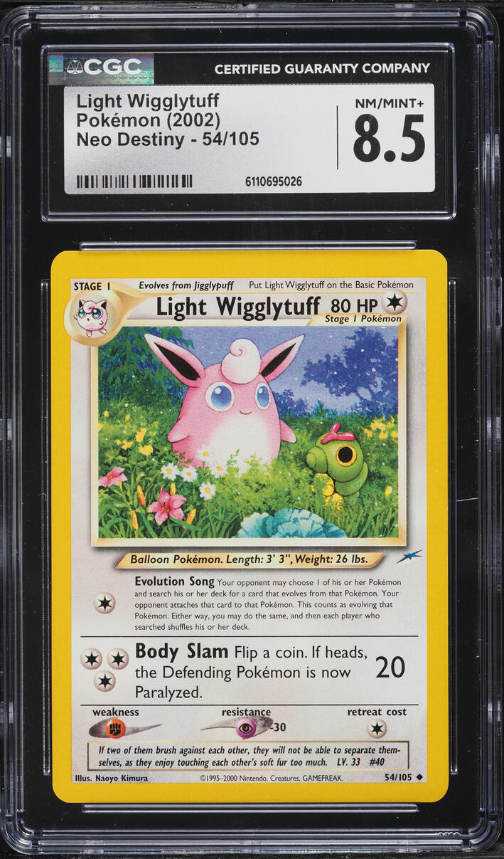 2002 Pokemon Neo Destiny Light Wigglytuff #54 CGC 8.5 NM-MT+