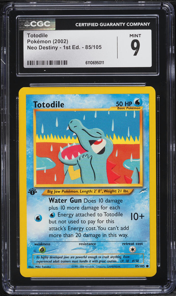 2002 Pokemon Neo Destiny 1st Edition Totodile #85 CGC 9 MINT