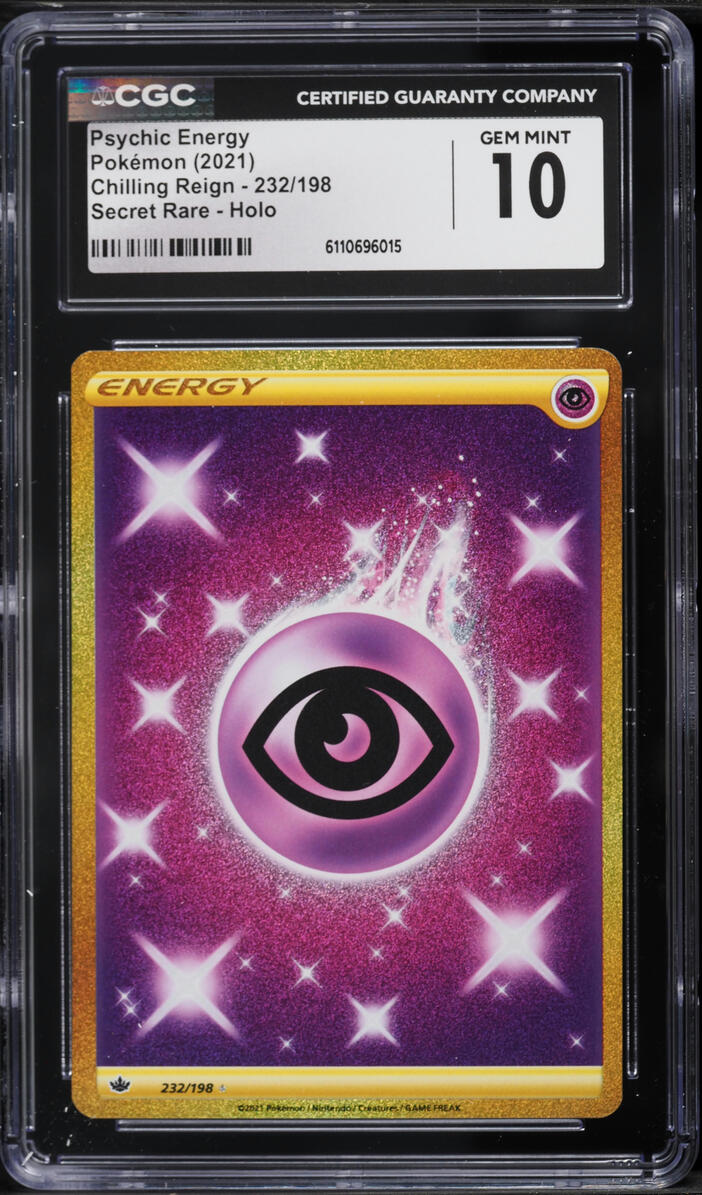 2021 Pokemon Sword & Shield Chilling Reign SEC Psychic Energy #232 CGC 10 GEM MINT