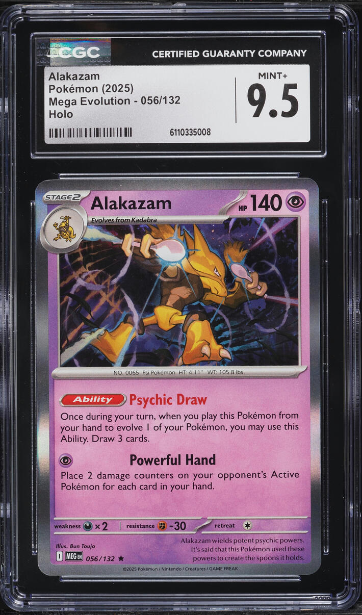 2025 Pokemon Mega Evolution Holo Alakazam #56 CGC 9.5 MINT+