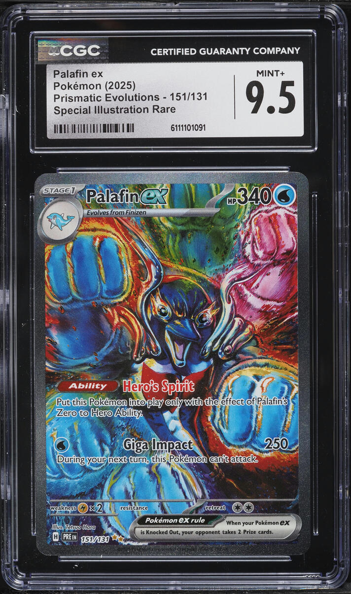 2025 Pokemon Scarlet & Violet Prismatic Evolutions SIR Palafin ex #151 CGC 9.5 MINT+