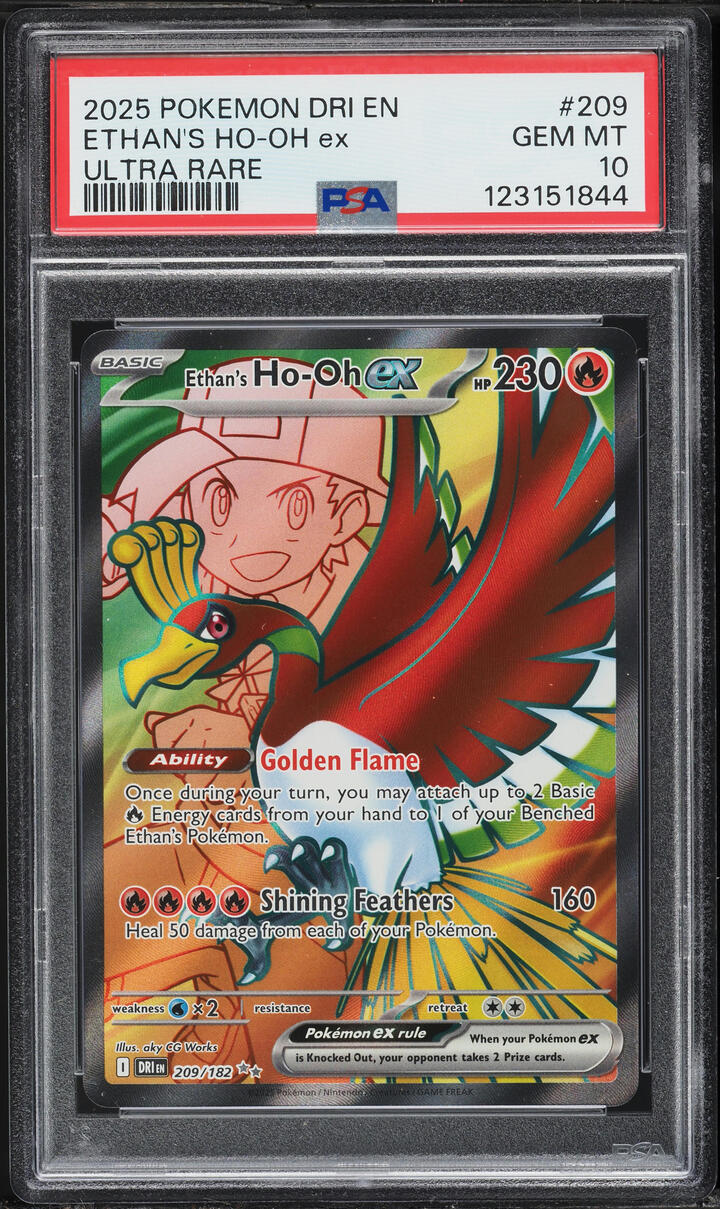 2025 Pokemon Scarlet & Violet Destined Rivals Full Art Ethan's Ho-Oh EX #209 PSA 10 GEM MINT