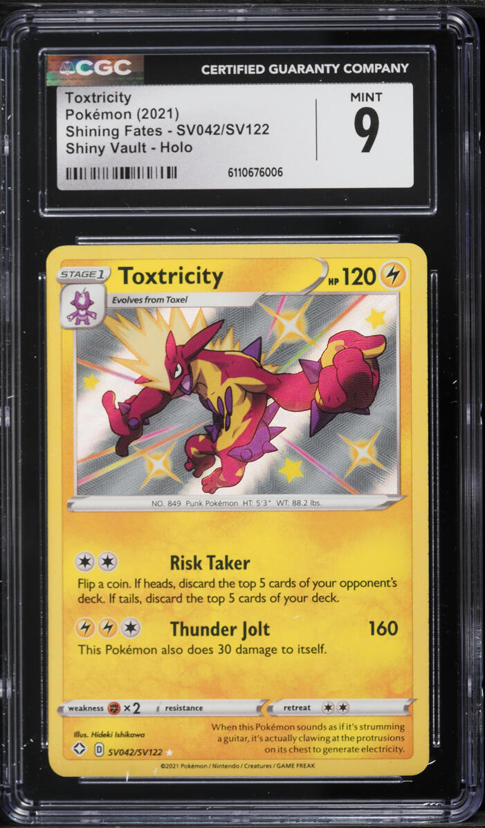 2021 Pokemon Sword & Shield Shining Fates Shiny Toxtricity #SV042 CGC 9 MINT