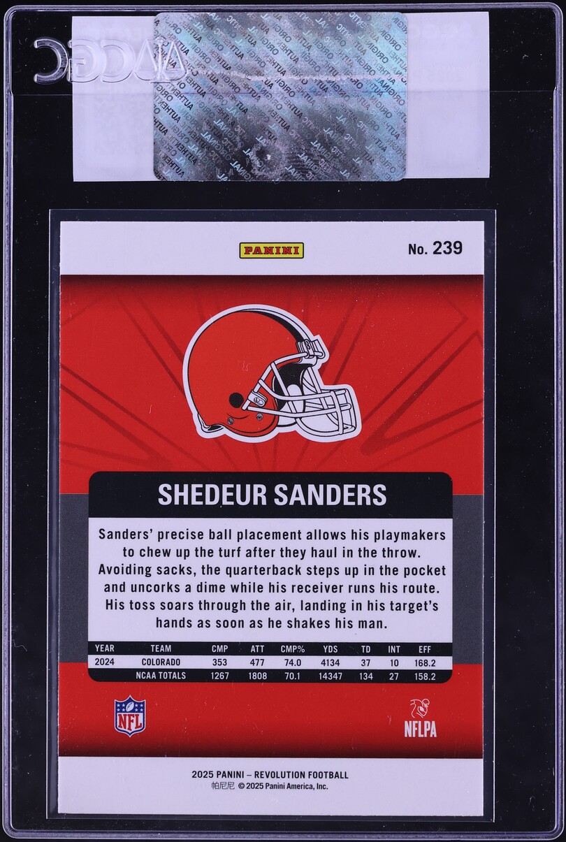 2025 Panini Revolution Shedeur Sanders ROOKIE #239 CGC AUTH
