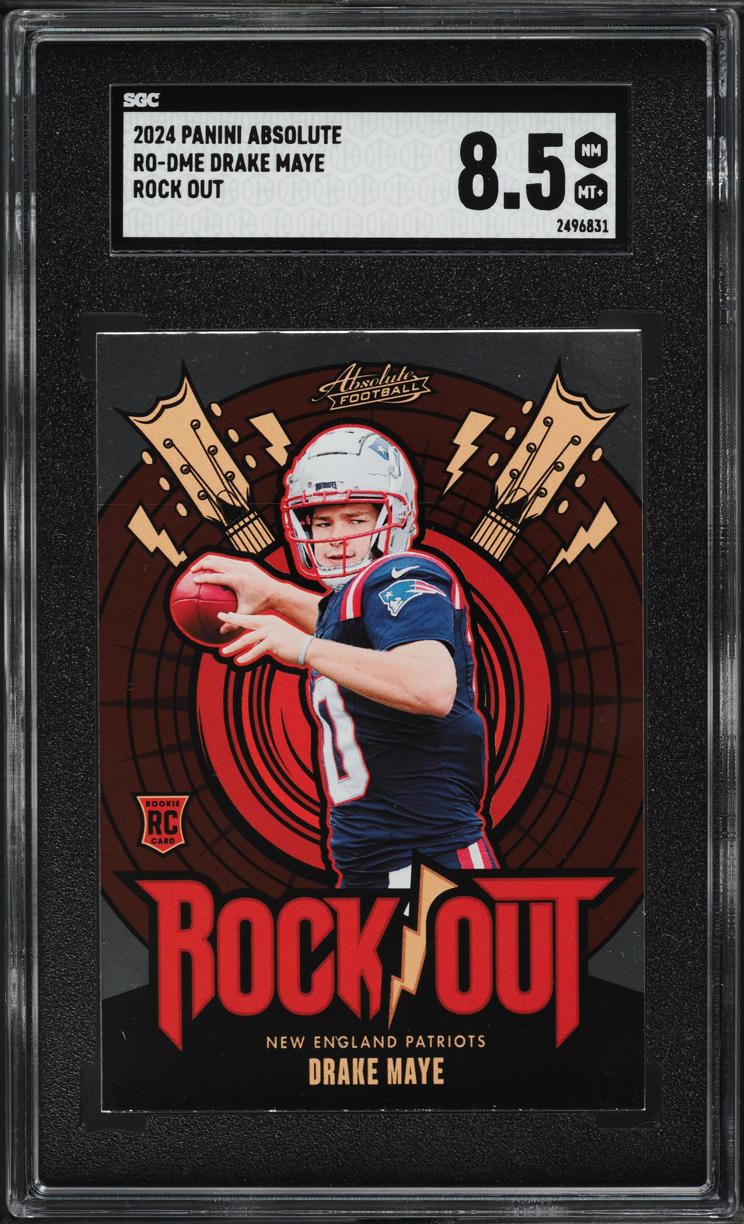 2024 Absolute Rock Out Drake Maye ROOKIE #RO-DME SGC 8.5 NM-MT+