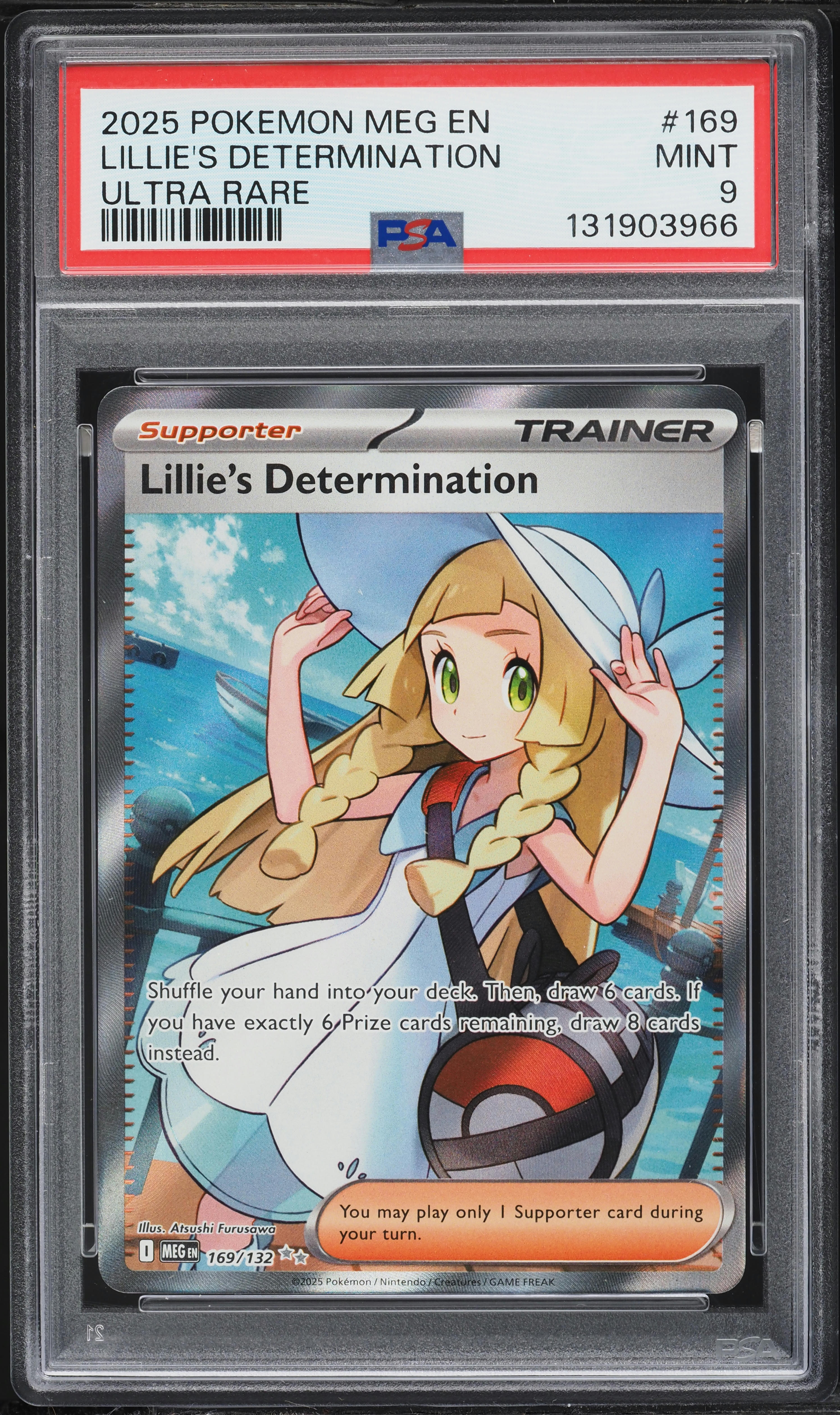2025 Pokemon Mega Evolution Full Art Lillie's Determination #169 PSA 9 MINT