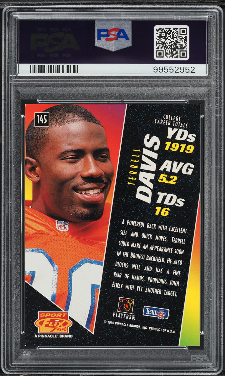 1995 Sportflix Football Terrell Davis ROOKIE #145 PSA 8 NM-MT