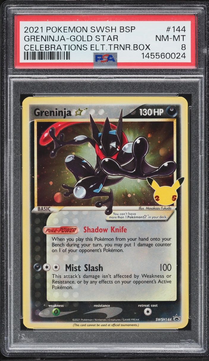 2021 Pokemon Sword & Shield Promo Celebrations ETB Holo Greninja #144 PSA 8 NM-MT