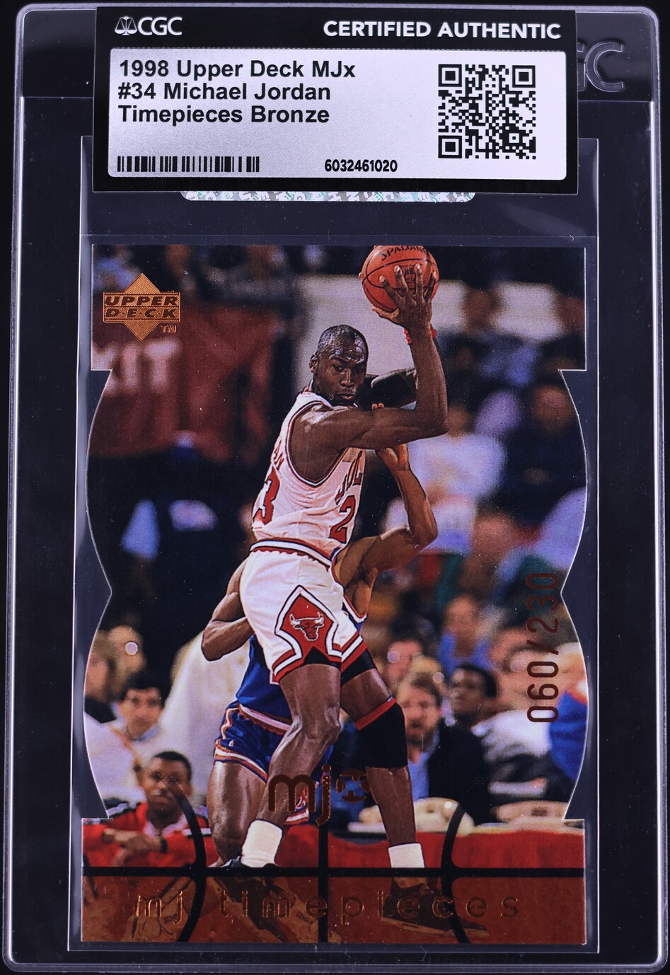 1998 Upper Deck MJx Timepieces Bronze Die-Cut Michael Jordan /230 #34 CGC AUTH