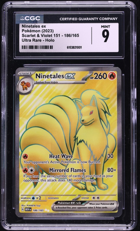 2023 Pokemon Scarlet & Violet 151 Full Art Ninetales ex #186 CGC 9 MINT