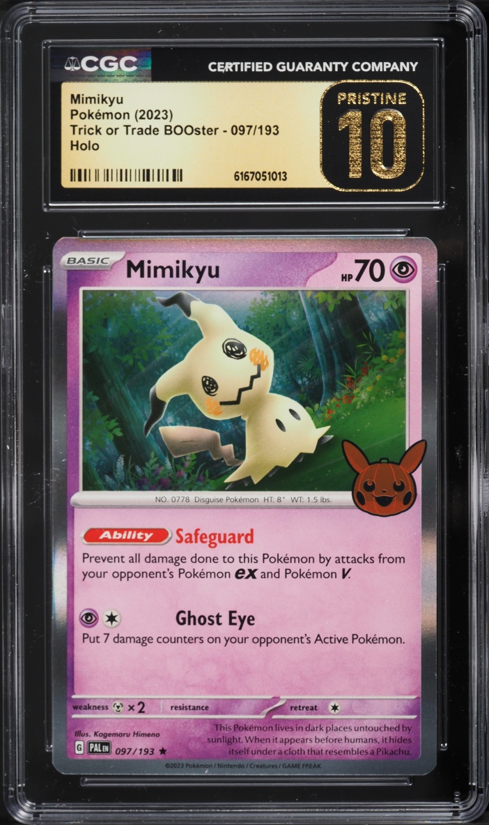 2023 Pokemon SV Paldea Evolved Trick Or Trade BOOster Holo Mimikyu #97 CGC 10 PRISTINE