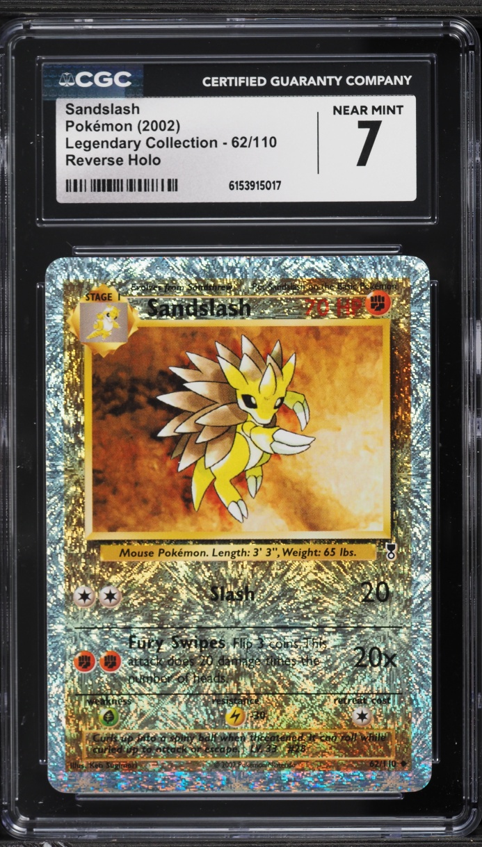 2002 Pokemon Legendary Collection Reverse Holo Sandslash #62 CGC 7 NRMT