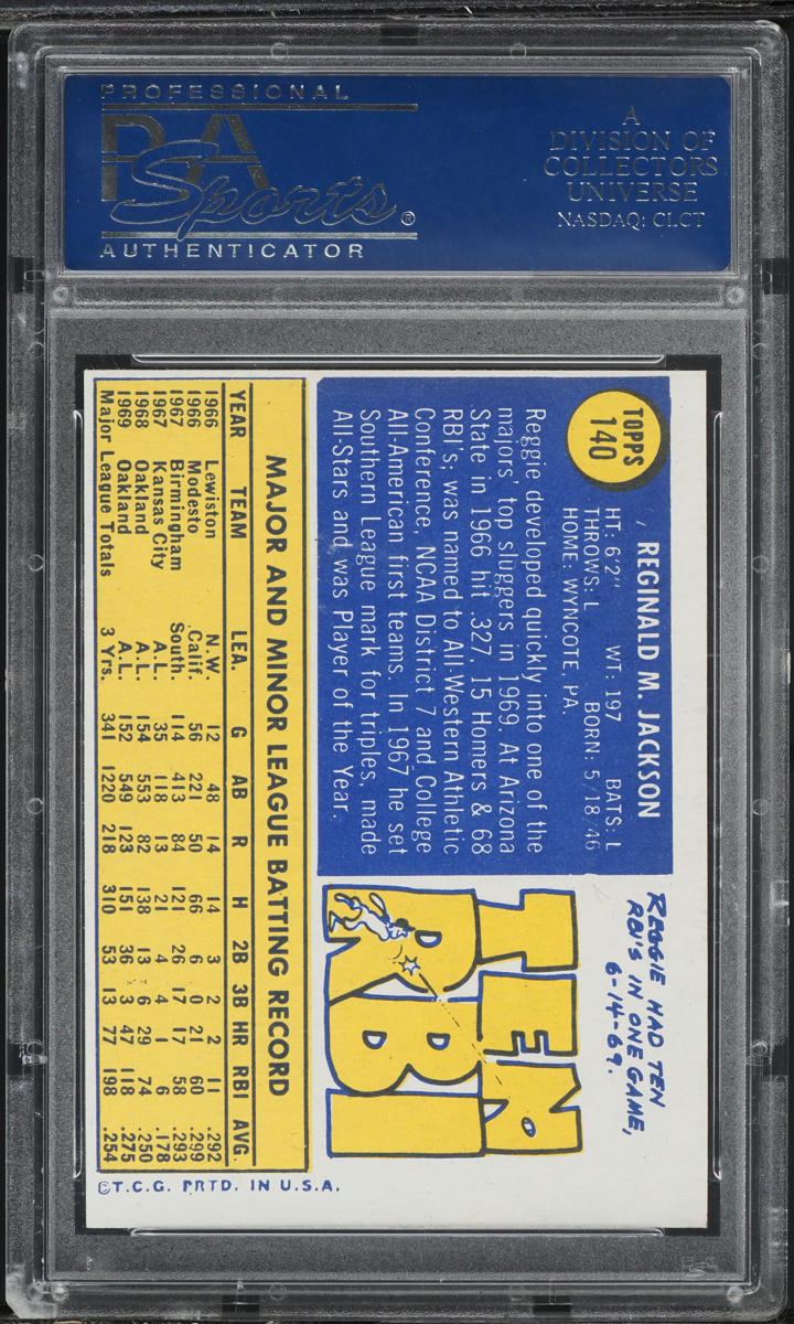 1970 Topps Reggie Jackson #140 PSA 9 MINT