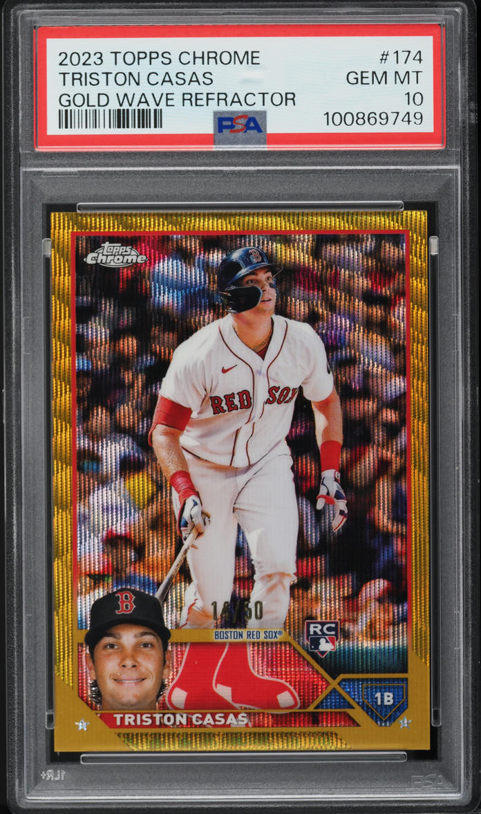 2023 Topps Chrome Gold Wave Refractor Triston Casas ROOKIE /50 #174 PSA 10 GEM MINT