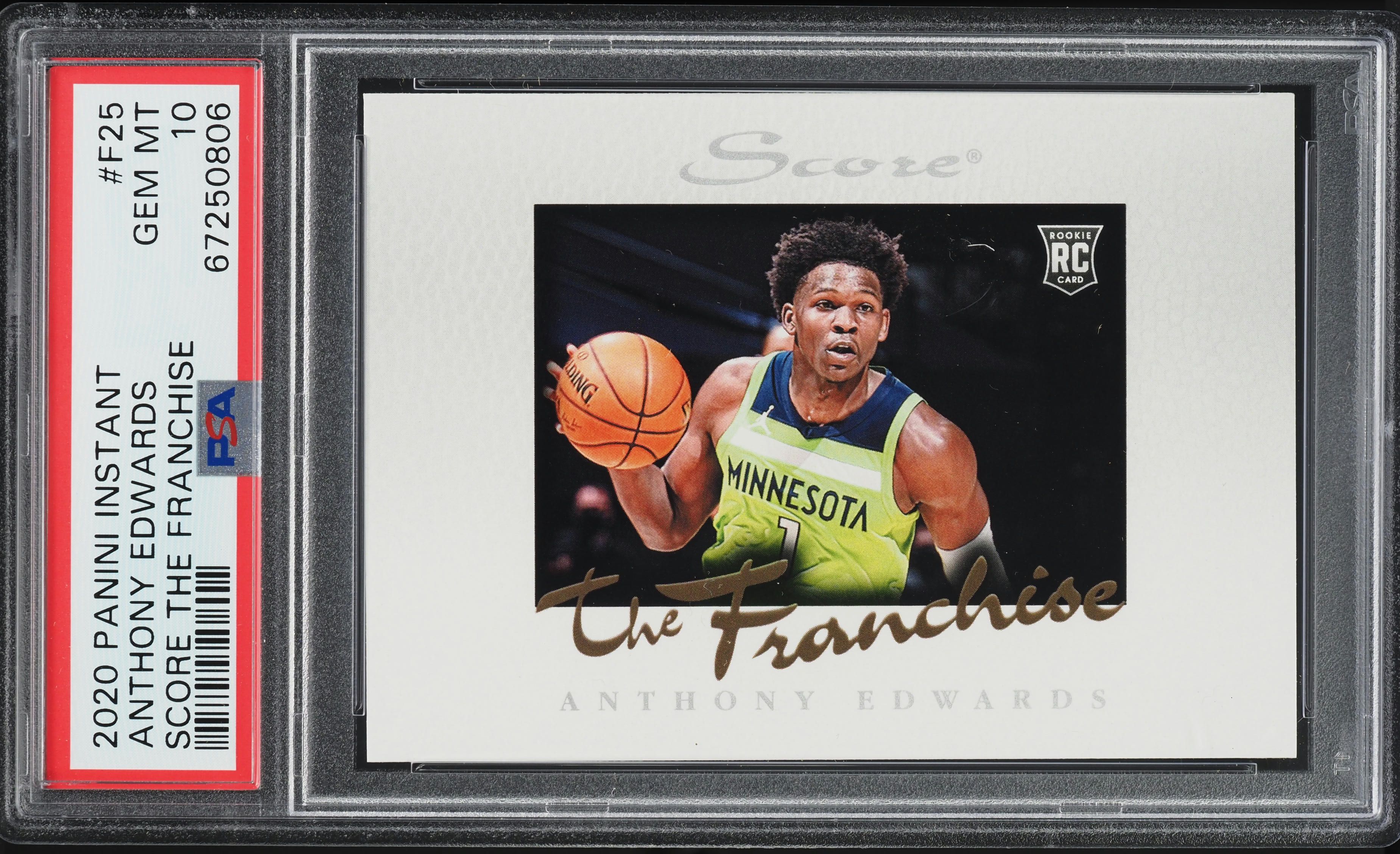 2020 Panini Instant Score The Franchise Anthony Edwards ROOKIE /2269 #F25 PSA 10 GEM MINT