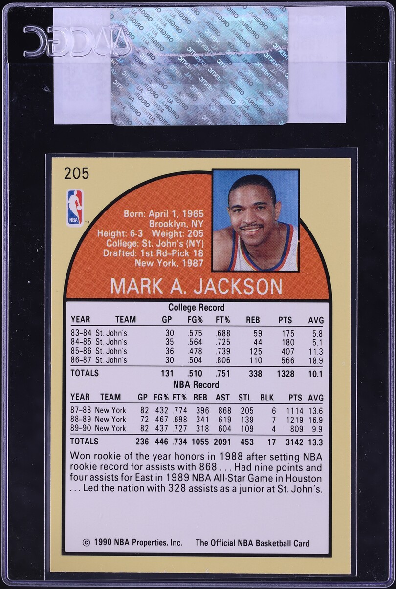 1990 Hoops Mark Jackson #205 CGC AUTH