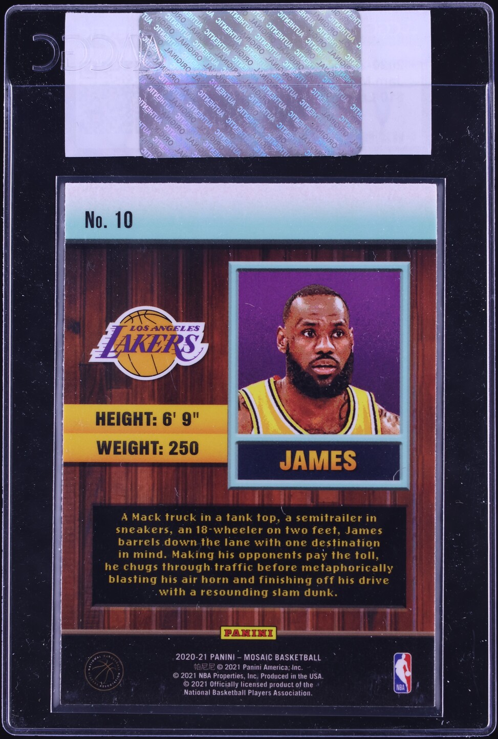 2020 Panini Mosaic Jam Masters LeBron James #10 CGC AUTH