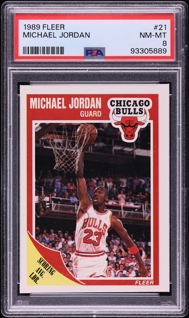 1989 Fleer Basketball Michael Jordan #21 PSA 8 NM-MT