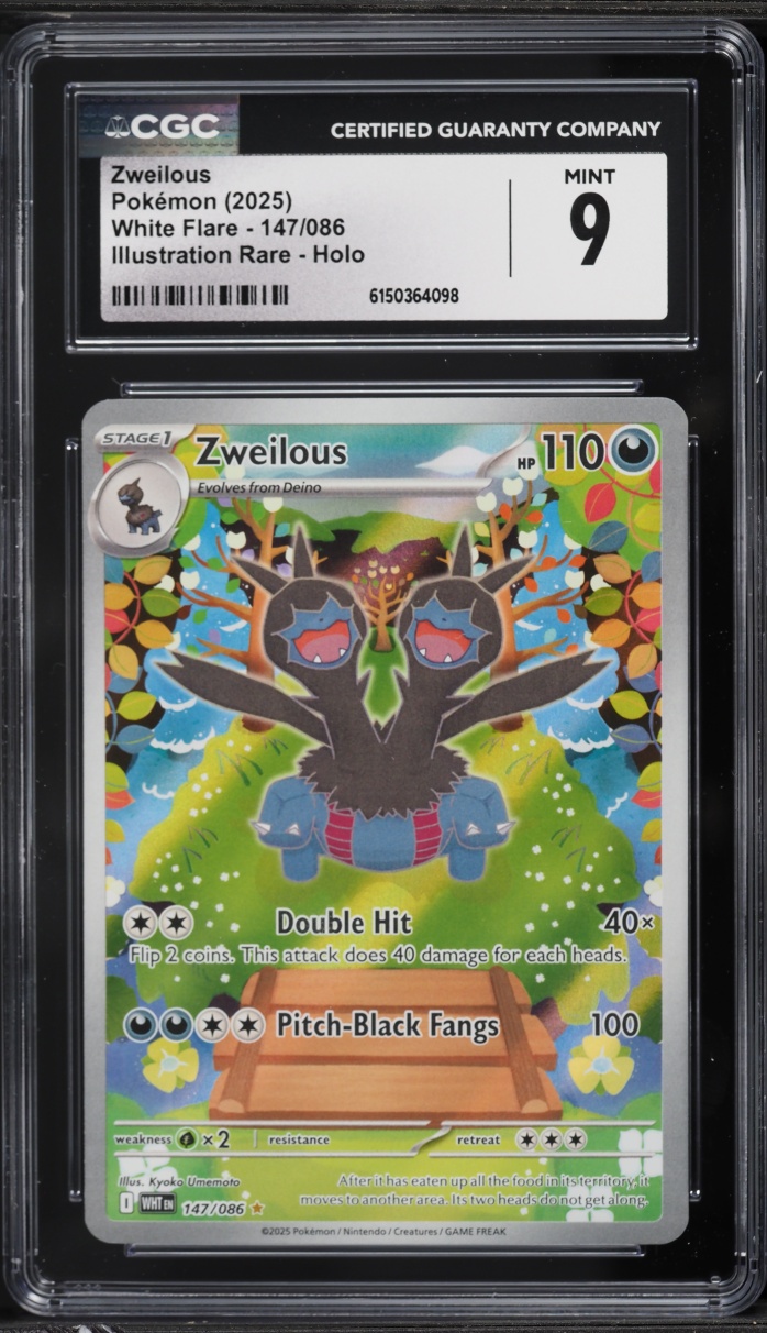 2025 Pokemon Scarlet & Violet White Flare IR Zweilous #147 CGC 9 MINT