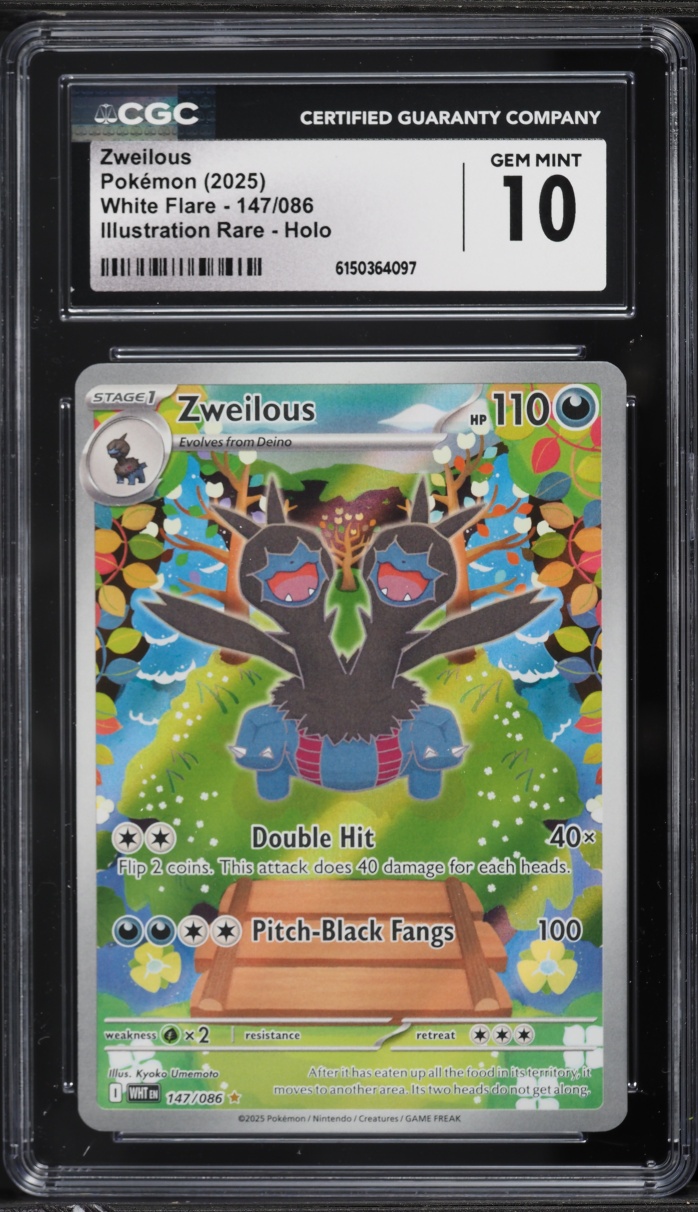 2025 Pokemon Scarlet & Violet White Flare IR Zweilous #147 CGC 10 GEM MINT