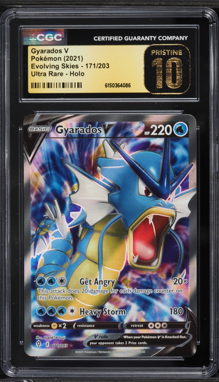 2021 Pokemon Sword & Shield Evolving Skies Full Art Gyarados V #171 CGC 10 PRISTINE