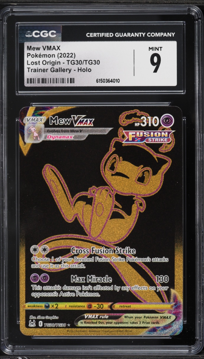 2022 Pokemon Sword & Shield Lost Origin Gold Rare Mew VMAX #TG30 CGC 9 MINT