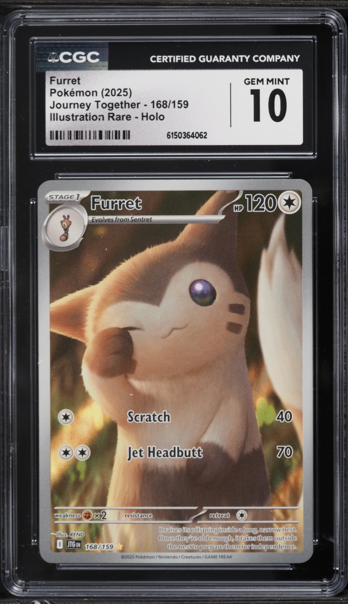 2025 Pokemon Scarlet & Violet Journey Together IR Furret #168 CGC 10 GEM MINT