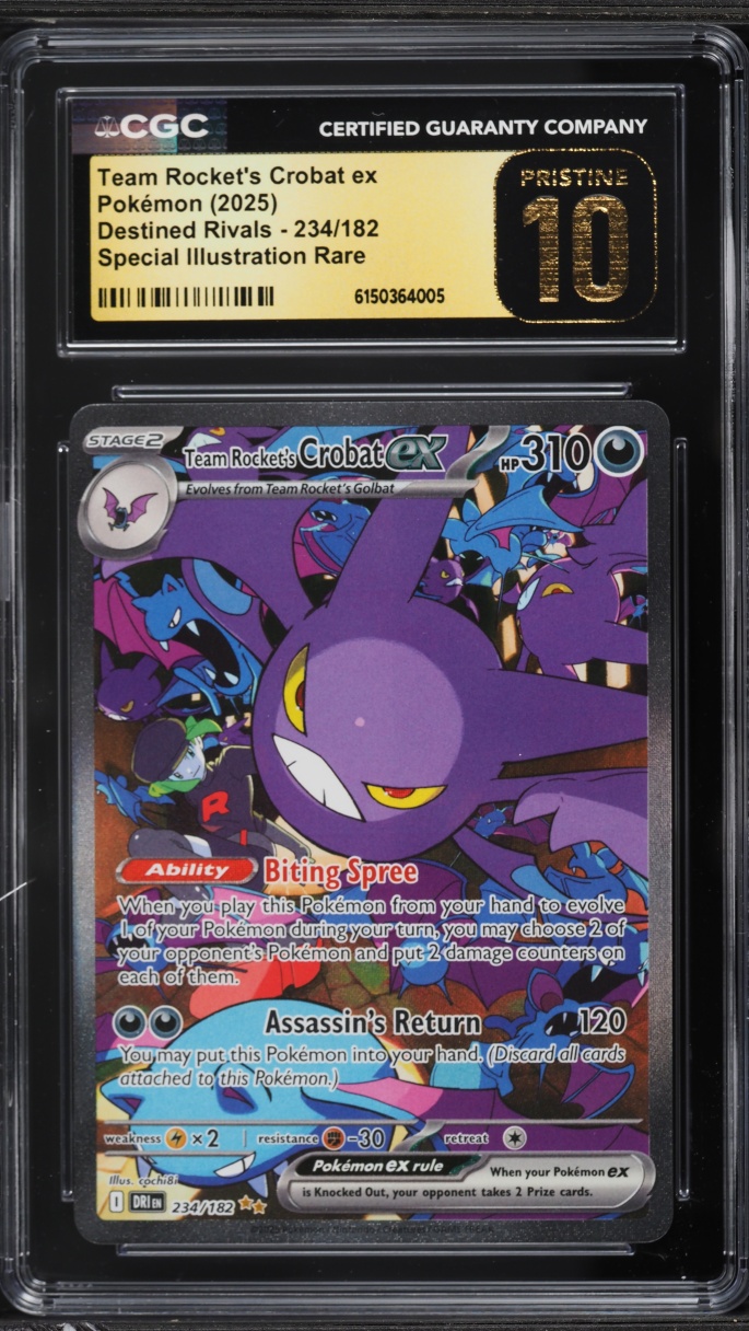 2025 Pokemon Scarlet & Violet Destined Rivals SIR Team Rocket's Crobat EX #234 CGC 10 PRISTINE
