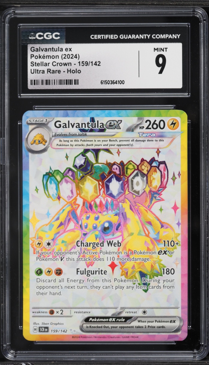 2024 Pokemon Scarlet & Violet Stellar Crown Full Art Galvantula ex #159 CGC 9 MINT