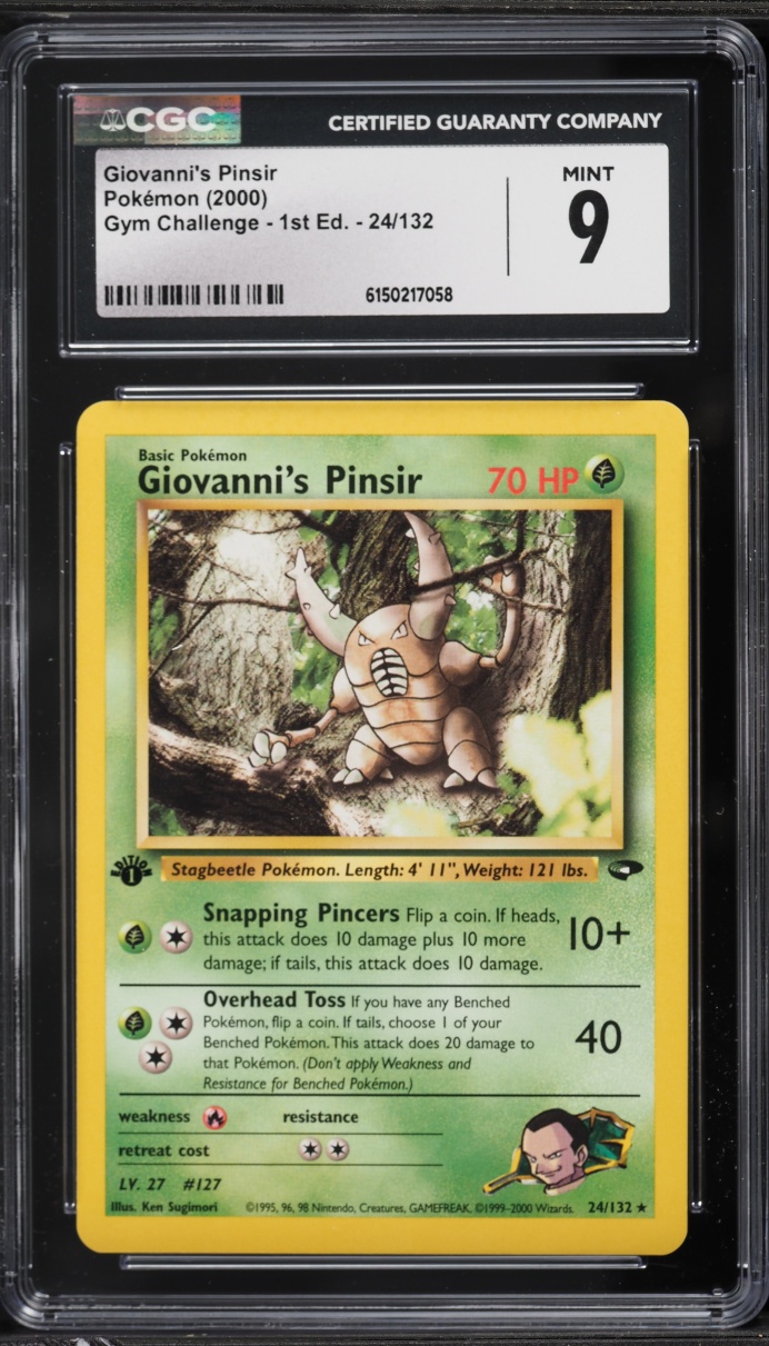 2000 Pokemon Gym Challenge 1st Edition Giovanni's Pinsir #24 CGC 9 MINT