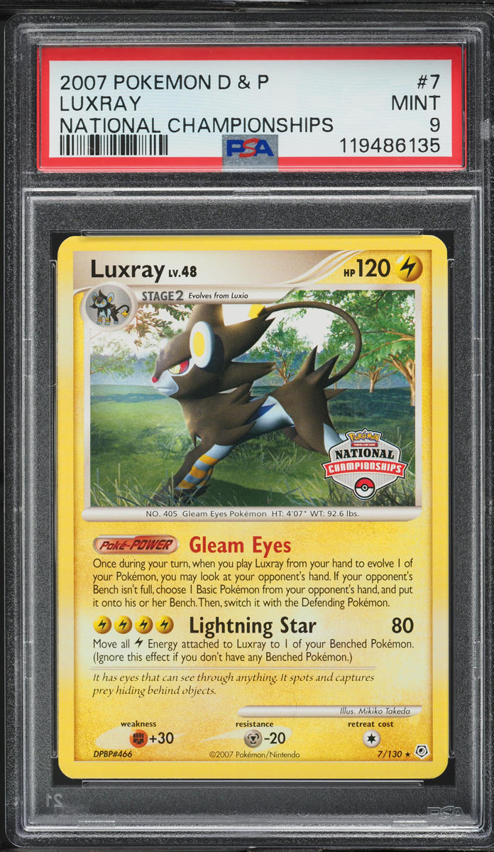 2007 Pokemon Diamond & Pearl National Championships Luxray #7 PSA 9 MINT