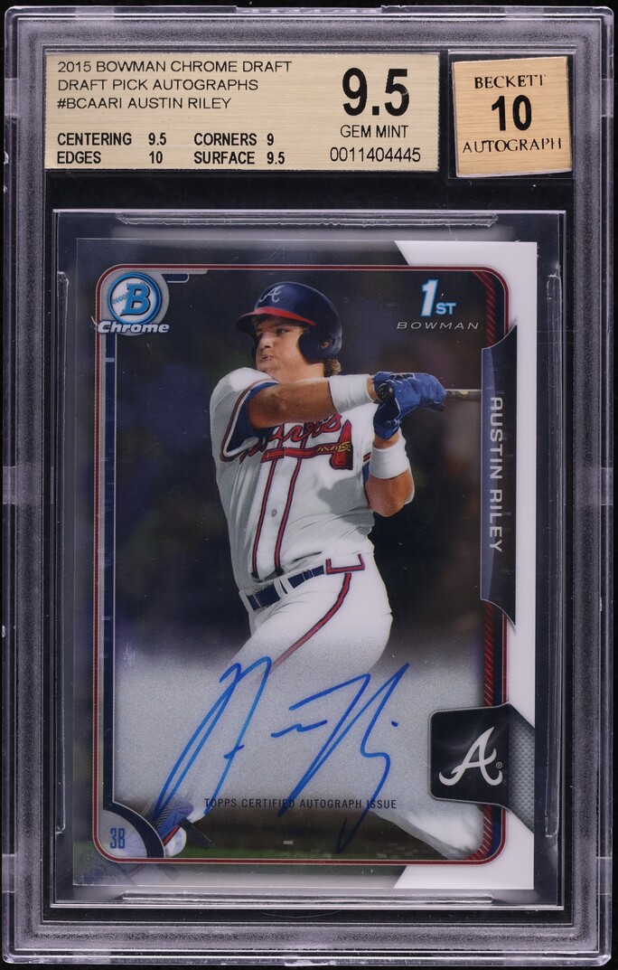 2015 Bowman Chrome Draft Austin Riley PROSPECT AUTO #BCA-ARI BGS 9.5 GEM MINT