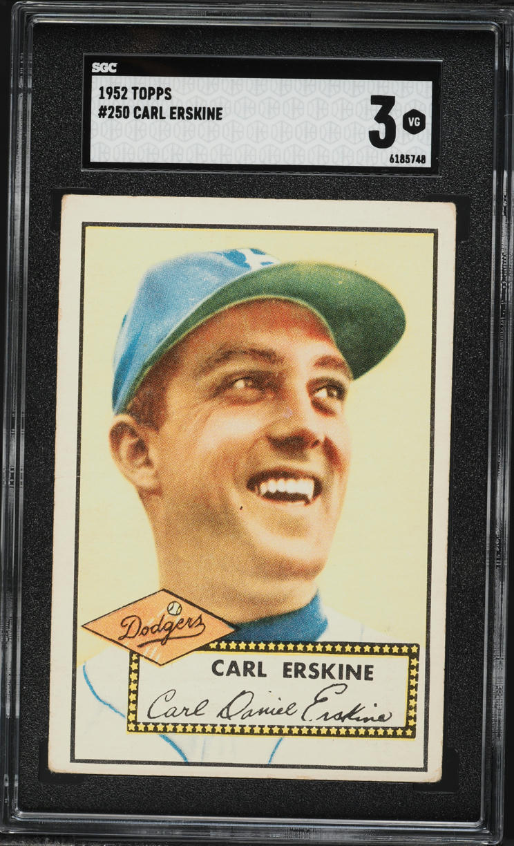 1952 Topps Carl Erskine #250 SGC 3 VG