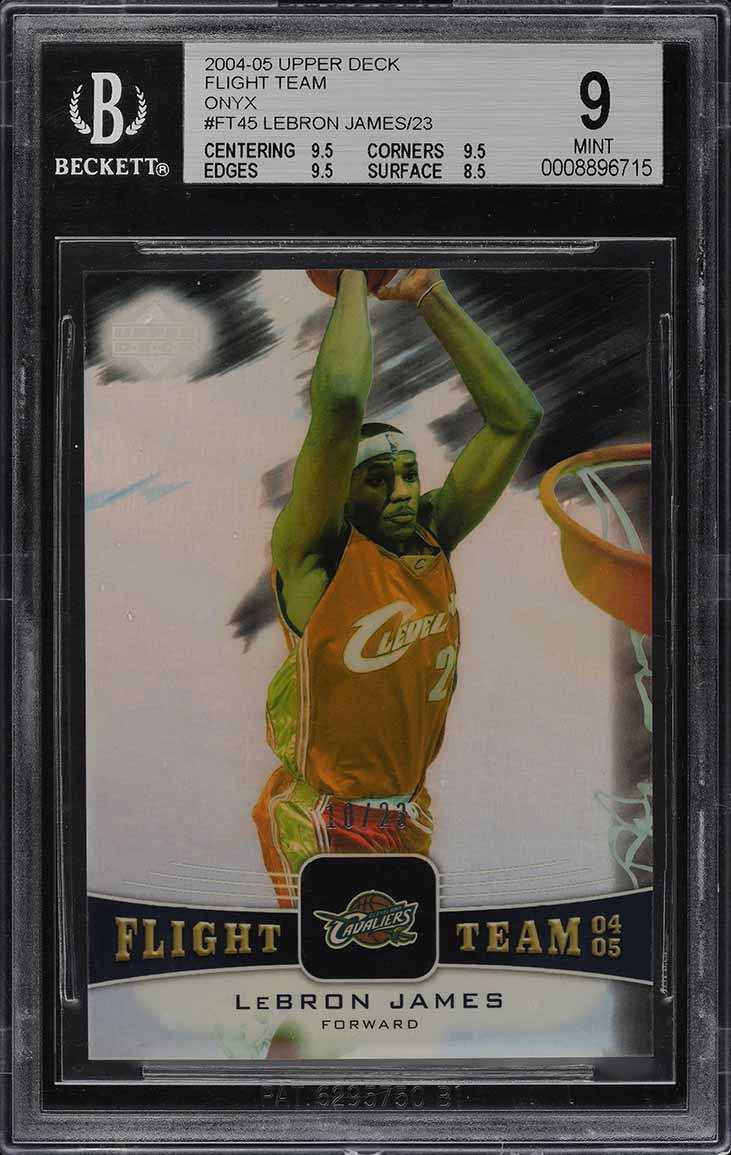 2004 Upper Deck Flight Team Onyx LeBron James /23 #FT45 BGS 9 MINT - Photo 1