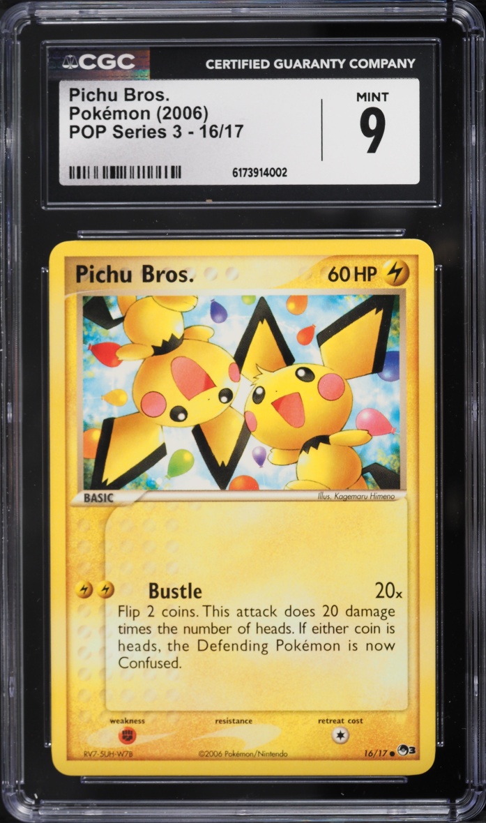 2006 Pokemon POP Series 3 Pichu Bros #16 CGC 9 MINT