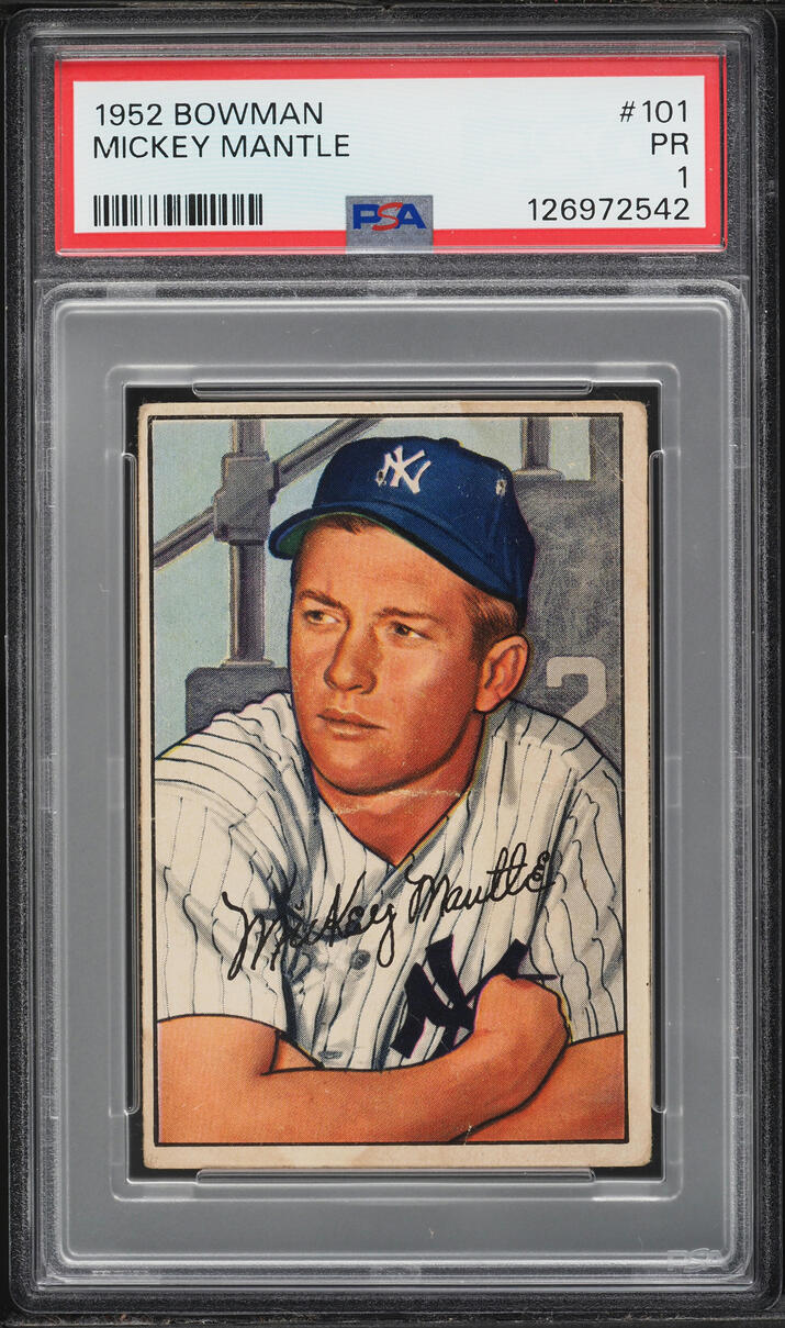 1952 Bowman Mickey Mantle ROOKIE #101 PSA 1 PR