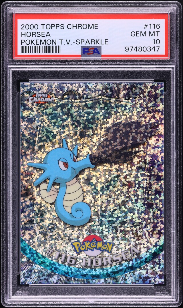 2000 Topps Chrome Pokemon T.V. Sparkle Horsea #116 PSA 10 GEM MINT