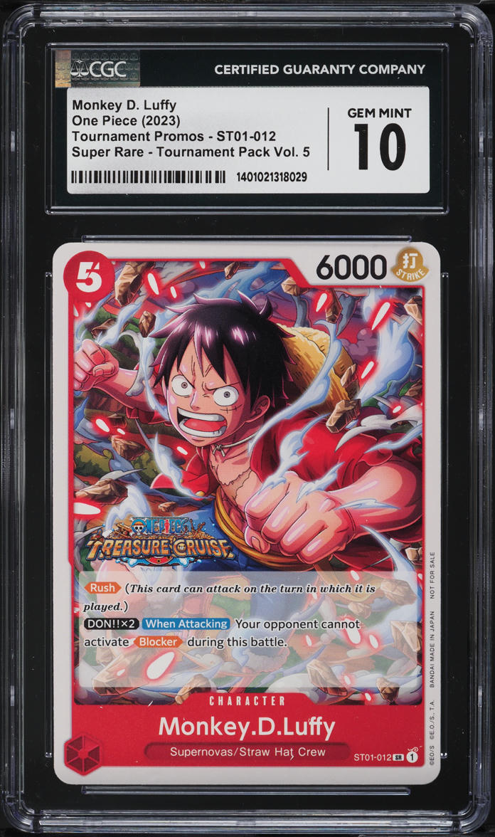 2023 One Piece Promo Tournament Pack Vol. 5 Monkey D. Luffy #ST01-012 CGC 10 GEM - Main Image