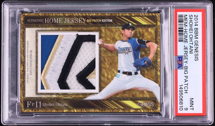 2014 BBM Genesis Home Jersey Shohei Ohtani ROOKIE PATCH  NPB JERSEY # 11/20 PSA 9 MINT