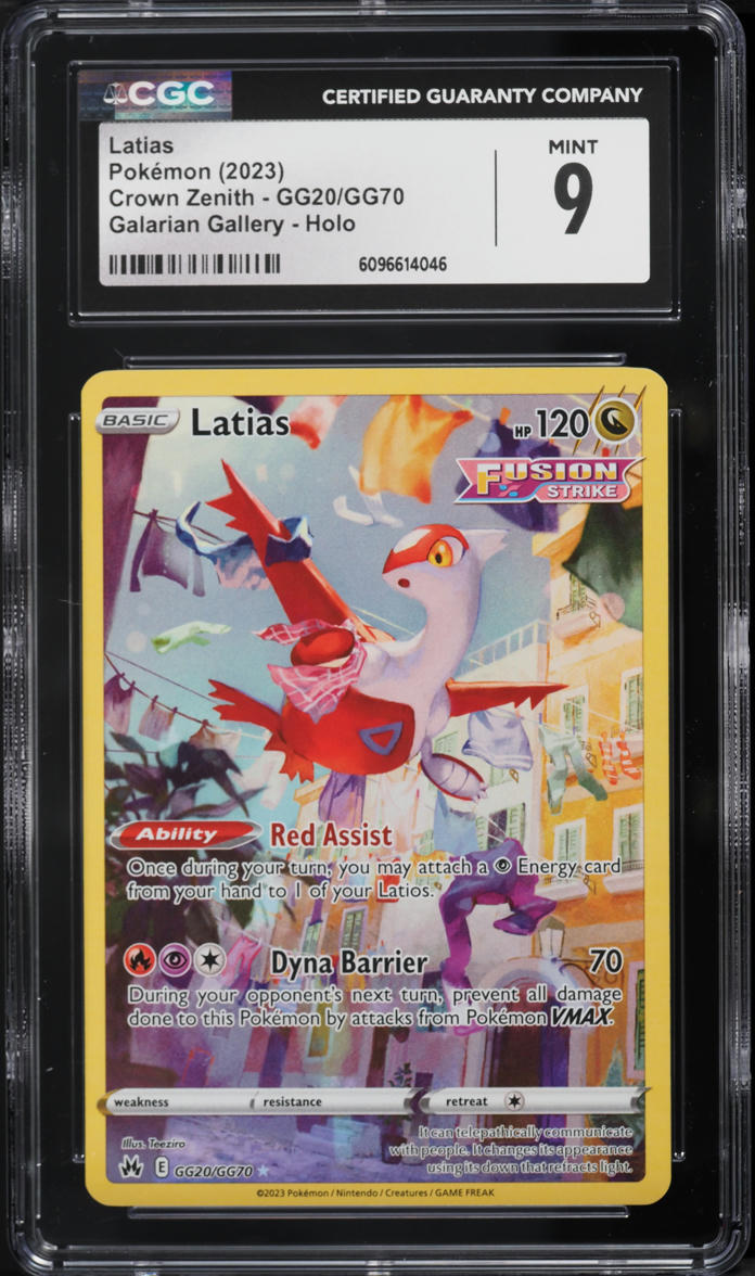 2023 Pokemon Sword & Shield Crown Zenith Full Art Latias #GG20 CGC 9 MINT
