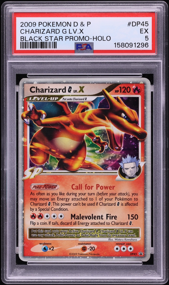 2009 Pokemon Diamond & Pearl Black Star Promo Holo Charizard G LV.X #DP45 PSA 5 EX