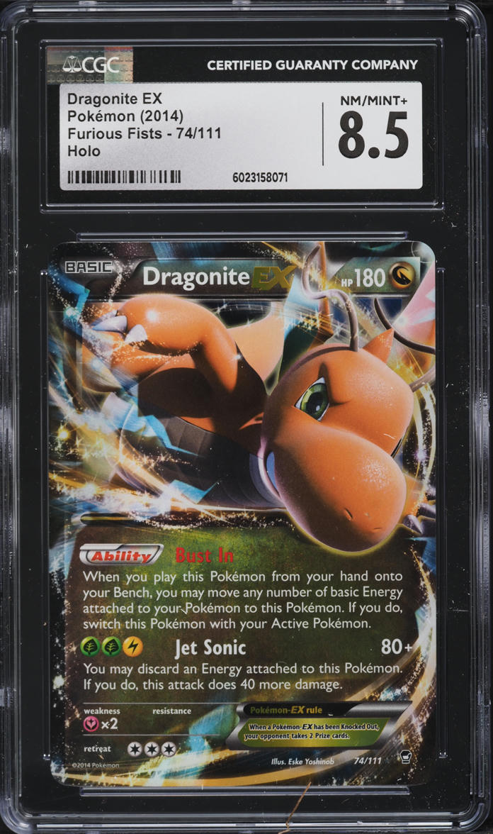 2014 Pokemon XY Furious Fists Holo Dragonite EX #74 CGC 8.5 NM-MT+